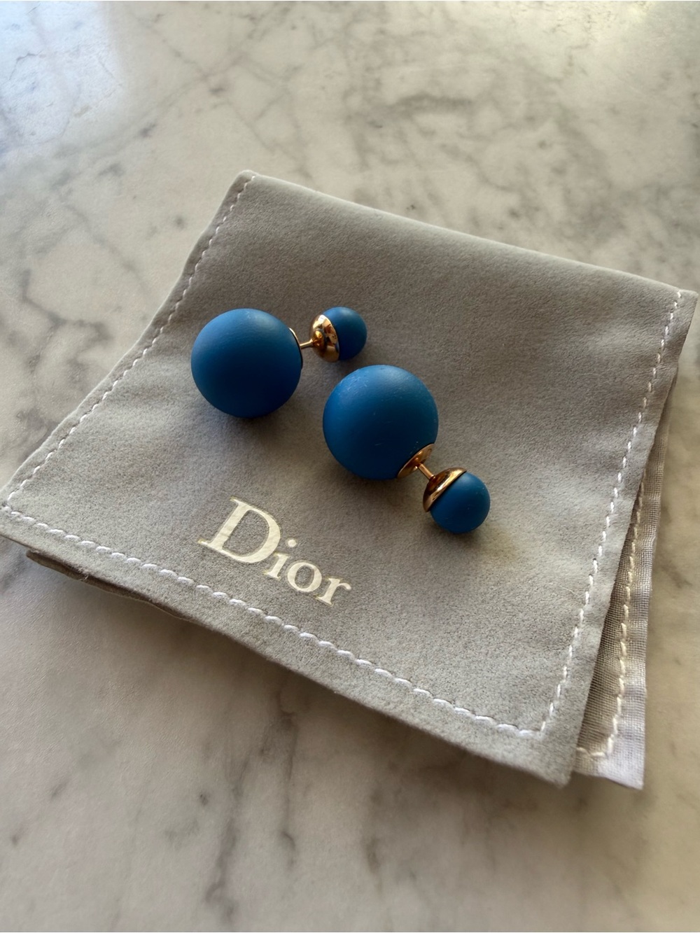 Christian Dior - Tribales Stud Earrings Matte Blue